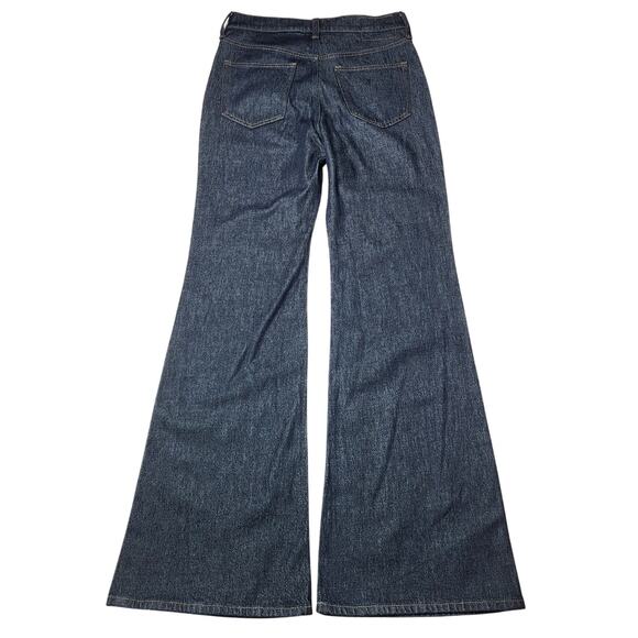 J.Crew High Rise '96 Flare Jeans Exposed Button Fly Dark Resin Rinse Wash 26 - Picture 4 of 10